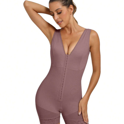 Faja Colombiana Vino – Moldeadora de Cintura y Levanta Glúteos con Encaje.