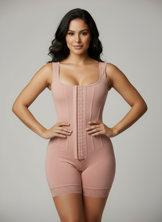 Faja Colombiana Vino – Moldeadora de Cintura y Levanta Glúteos con Encaje.