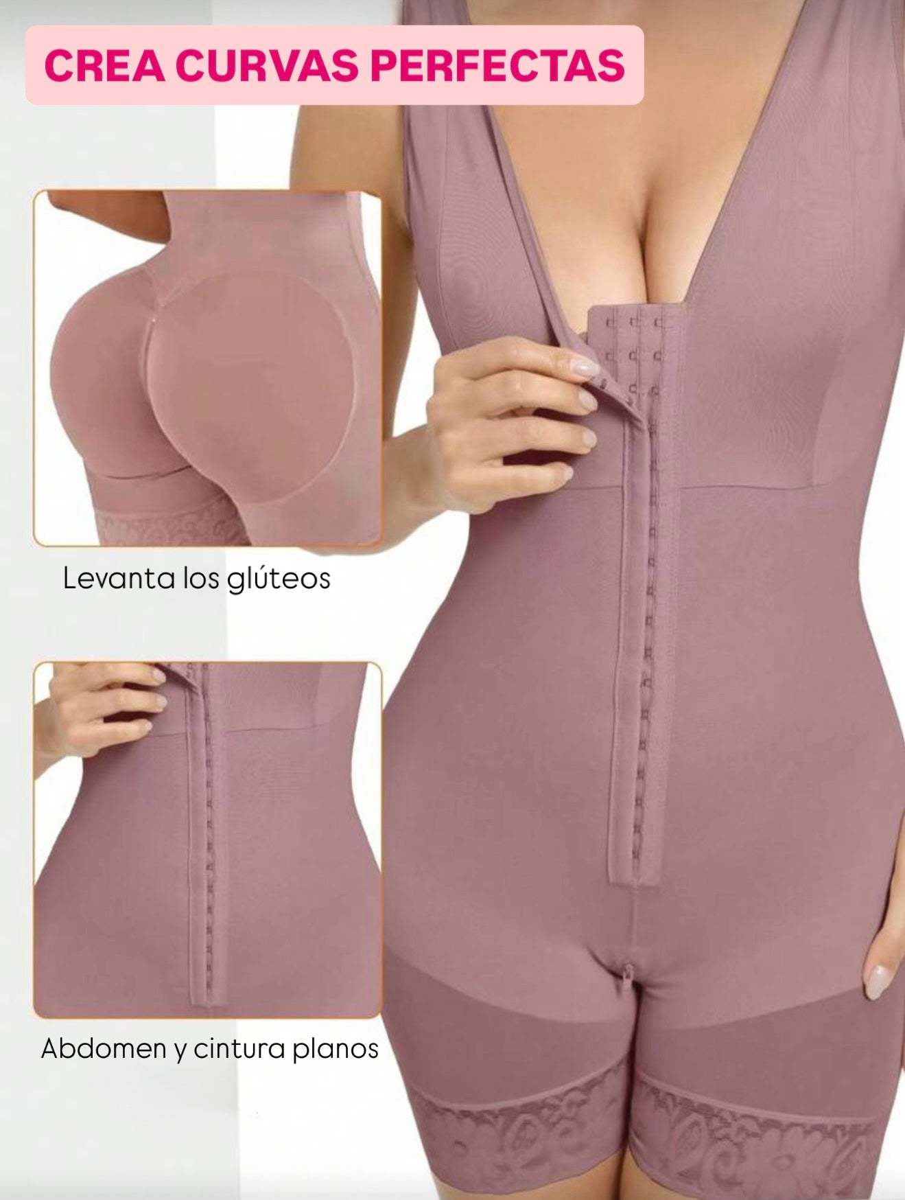 Faja Colombiana Vino – Moldeadora de Cintura y Levanta Glúteos con Encaje.